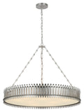 Leslie 37" Chandelier | Burnished Silver Leaf | Frosted Acrylic