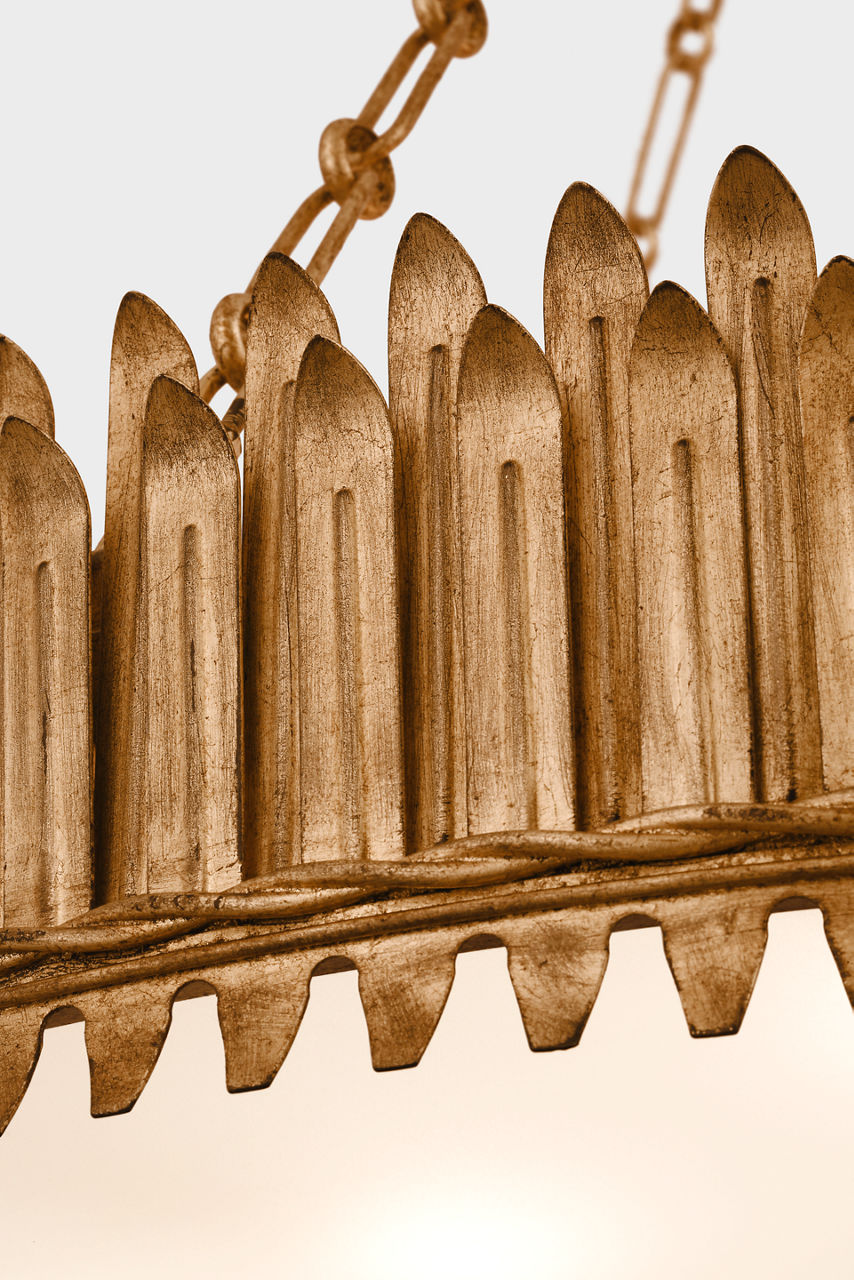 Leslie 37" Chandelier | Gilded Iron | Frosted Acrylic