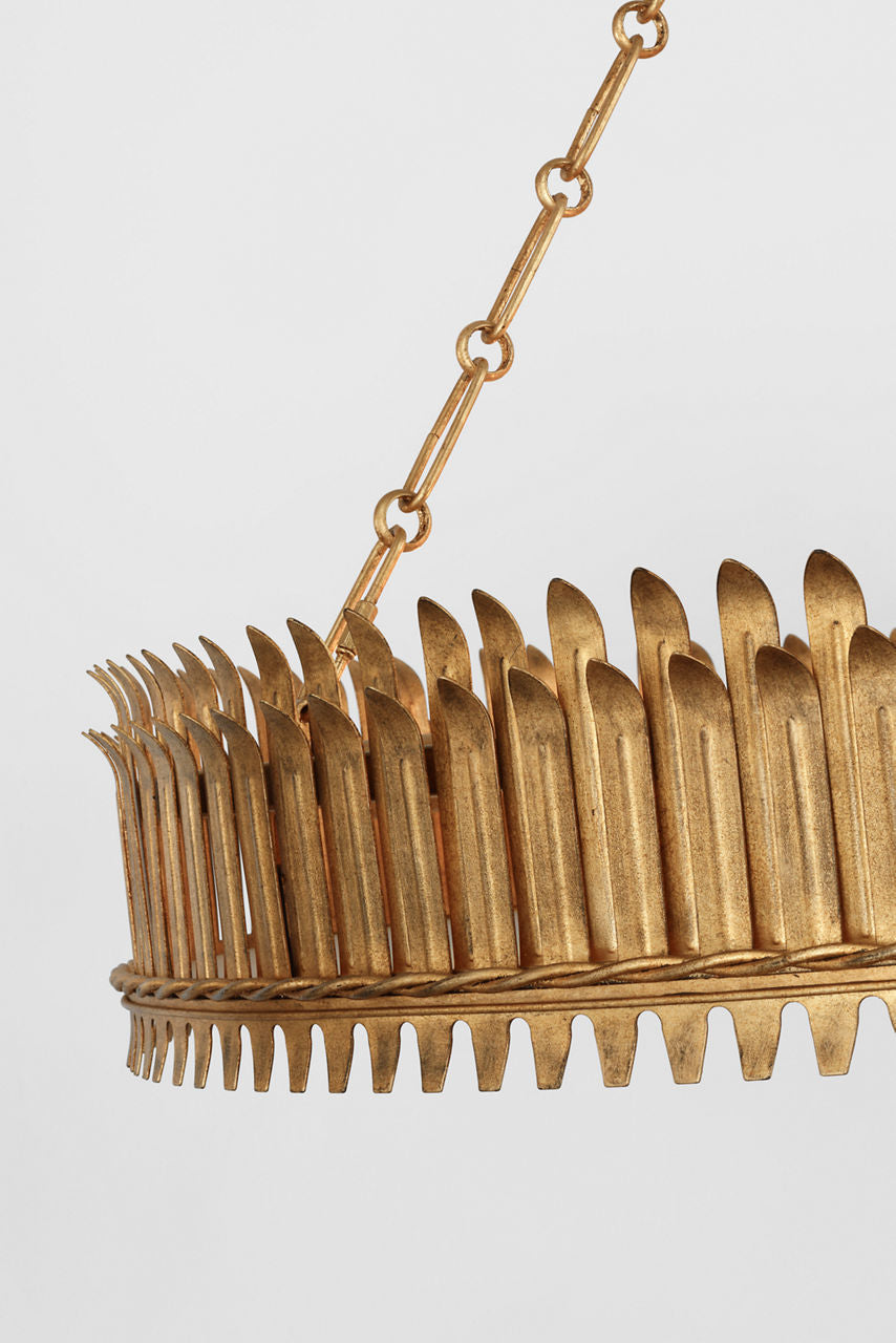 Leslie 37" Chandelier | Gilded Iron | Frosted Acrylic