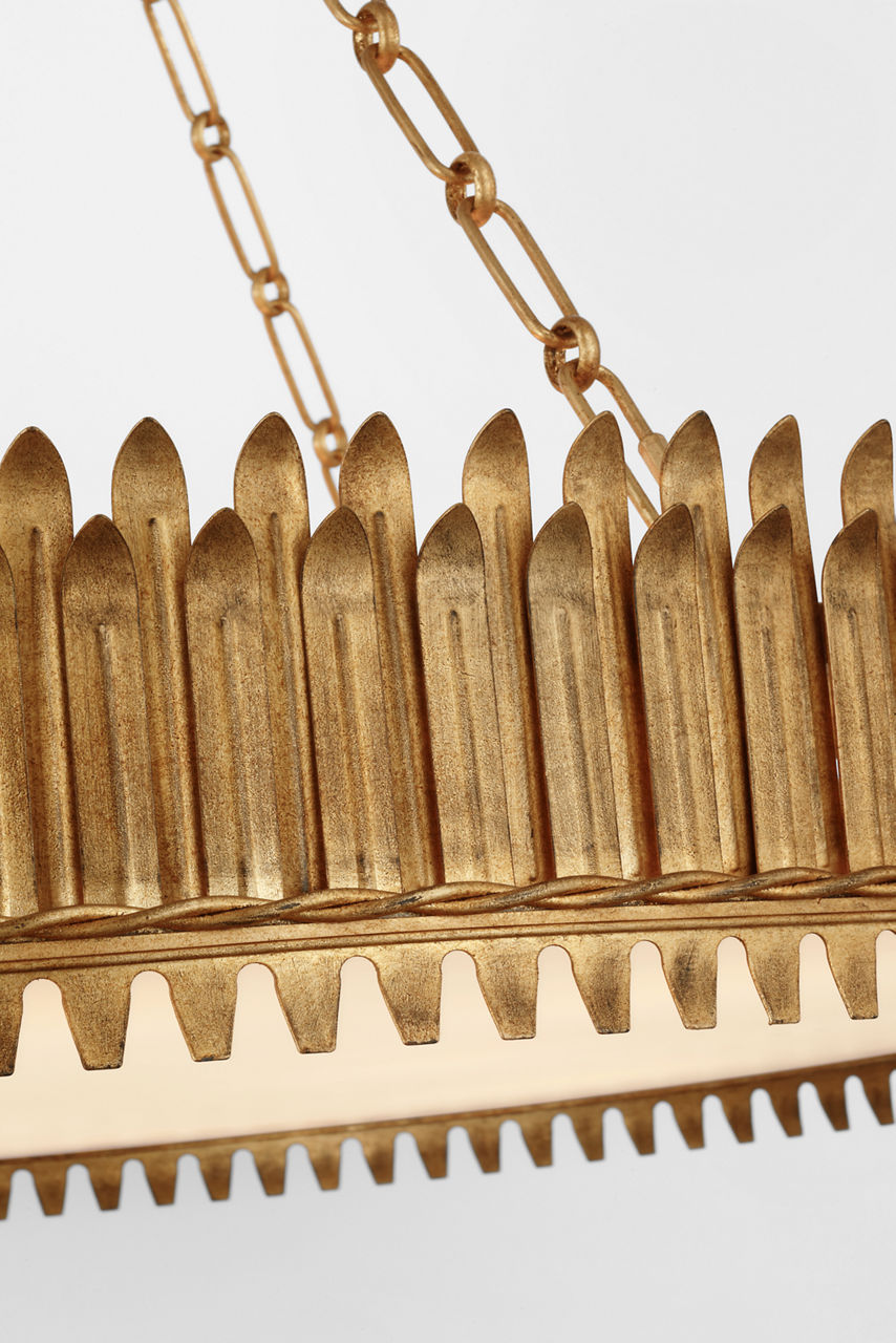 Leslie 37" Chandelier | Gilded Iron | Frosted Acrylic