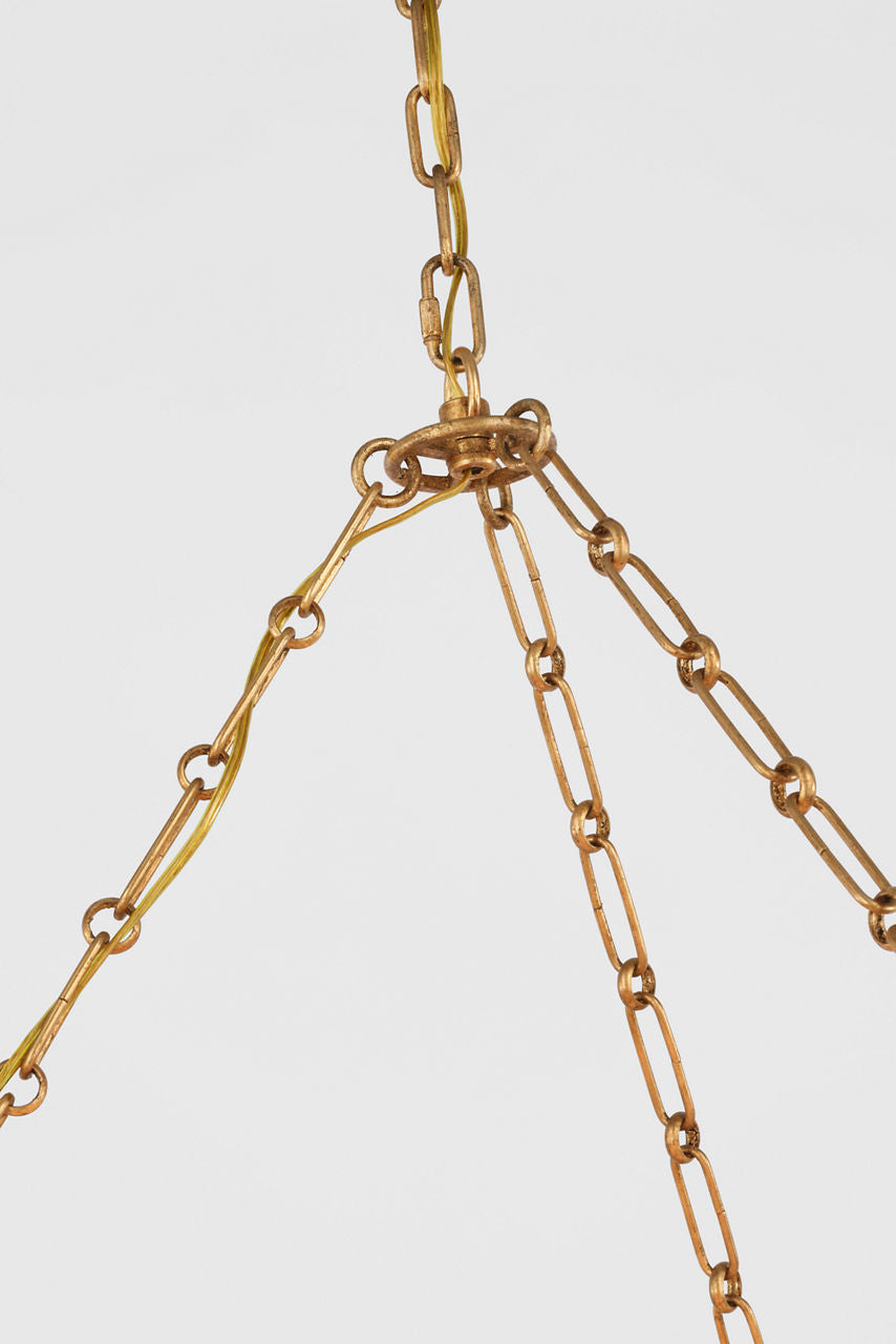 Leslie 37" Chandelier | Gilded Iron | Frosted Acrylic