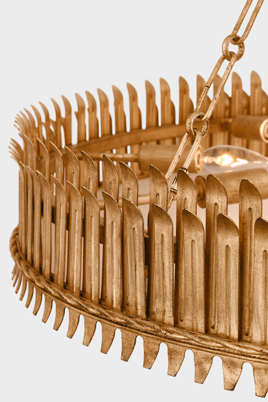 Leslie 37" Chandelier | Gilded Iron | Frosted Acrylic