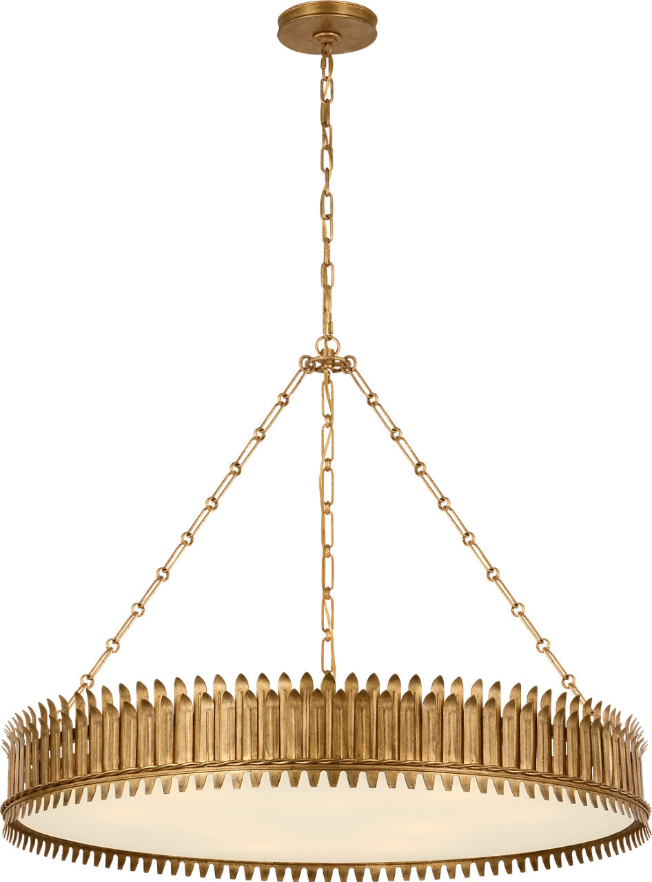 Leslie 37" Chandelier | Gilded Iron | Frosted Acrylic