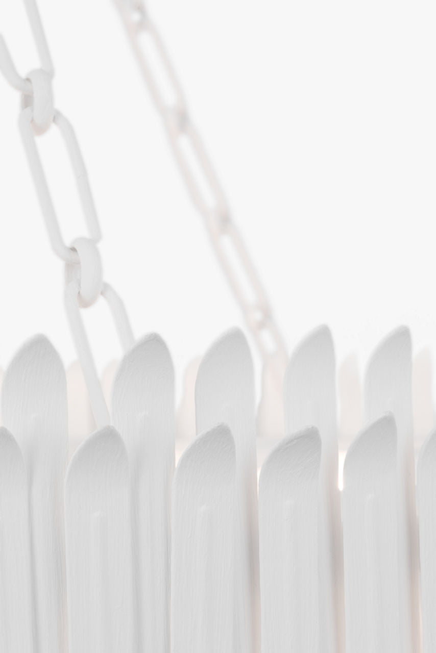 Leslie 37" Chandelier | Plaster White | Frosted Acrylic