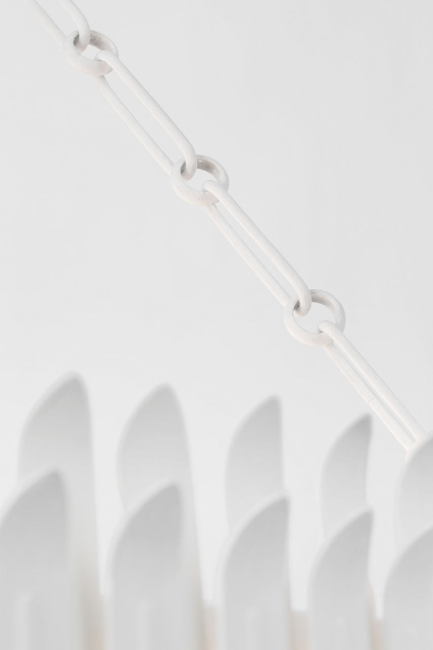 Leslie 37" Chandelier | Plaster White | Frosted Acrylic