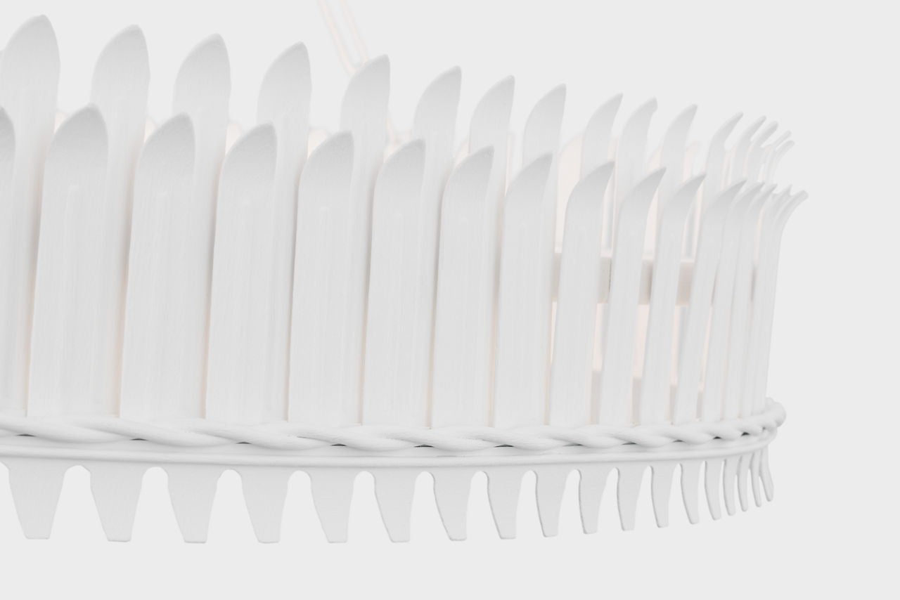 Leslie 37" Chandelier | Plaster White | Frosted Acrylic