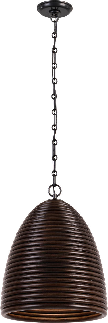 Emerson 14" Pendant | Bronze | Espresso Rattan Shade