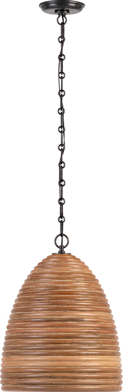 Emerson 14" Pendant | Bronze | Natural Rattan Shade