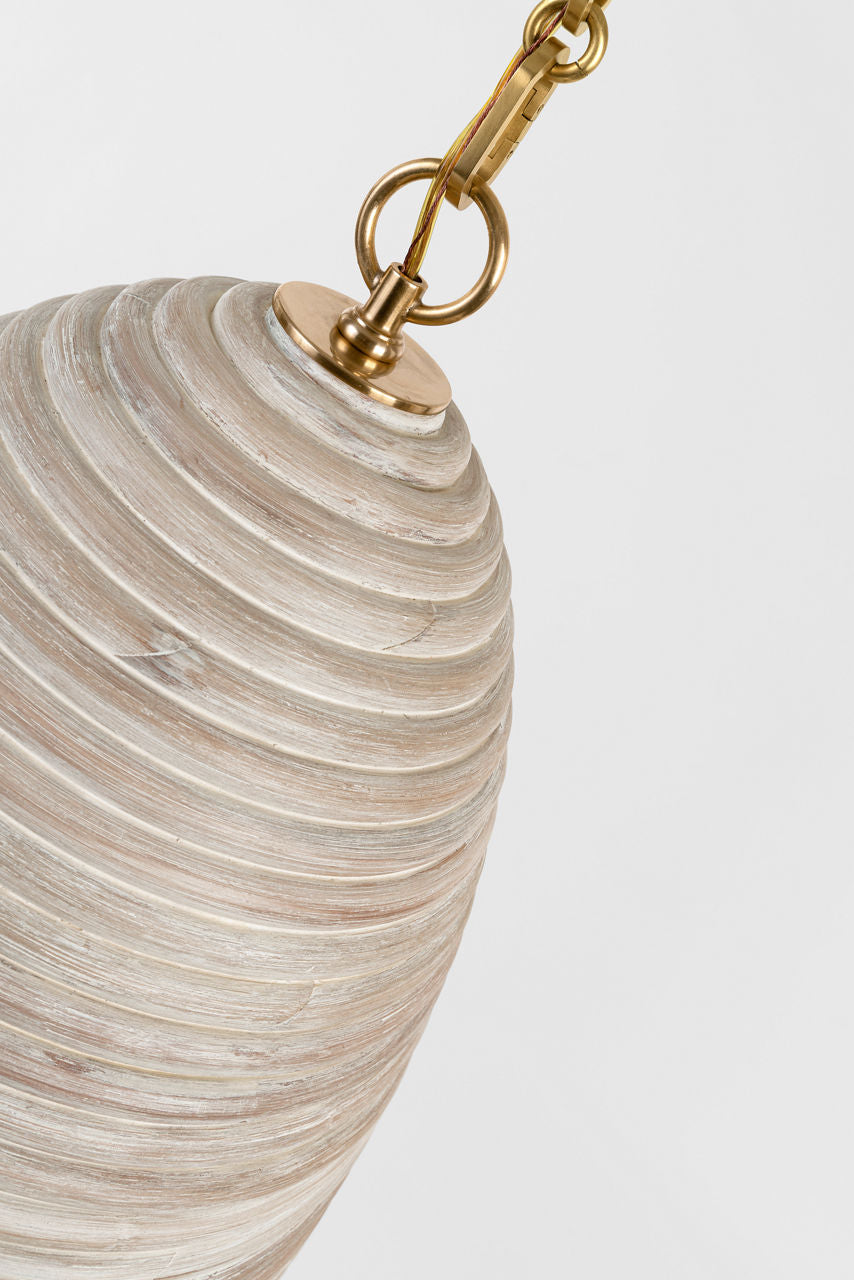 Emerson 14" Pendant | Hand-Rubbed Antique Brass | Ash Rattan Shade