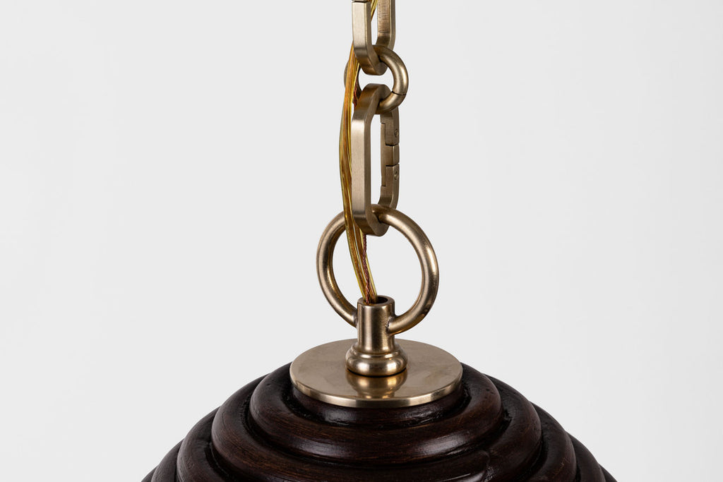 Emerson 14" Pendant | Hand-Rubbed Antique Brass | Espresso Rattan Shade