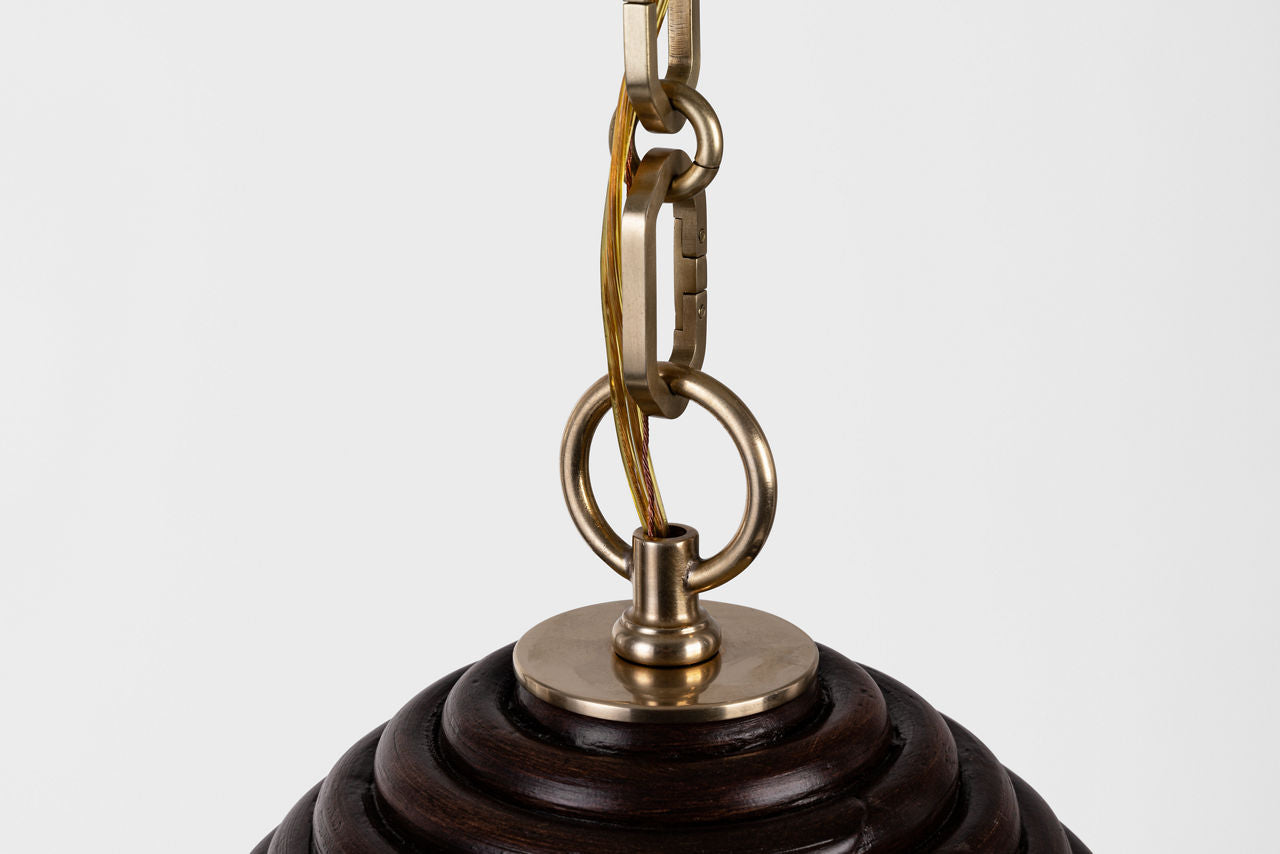 Emerson 14" Pendant | Hand-Rubbed Antique Brass | Espresso Rattan Shade