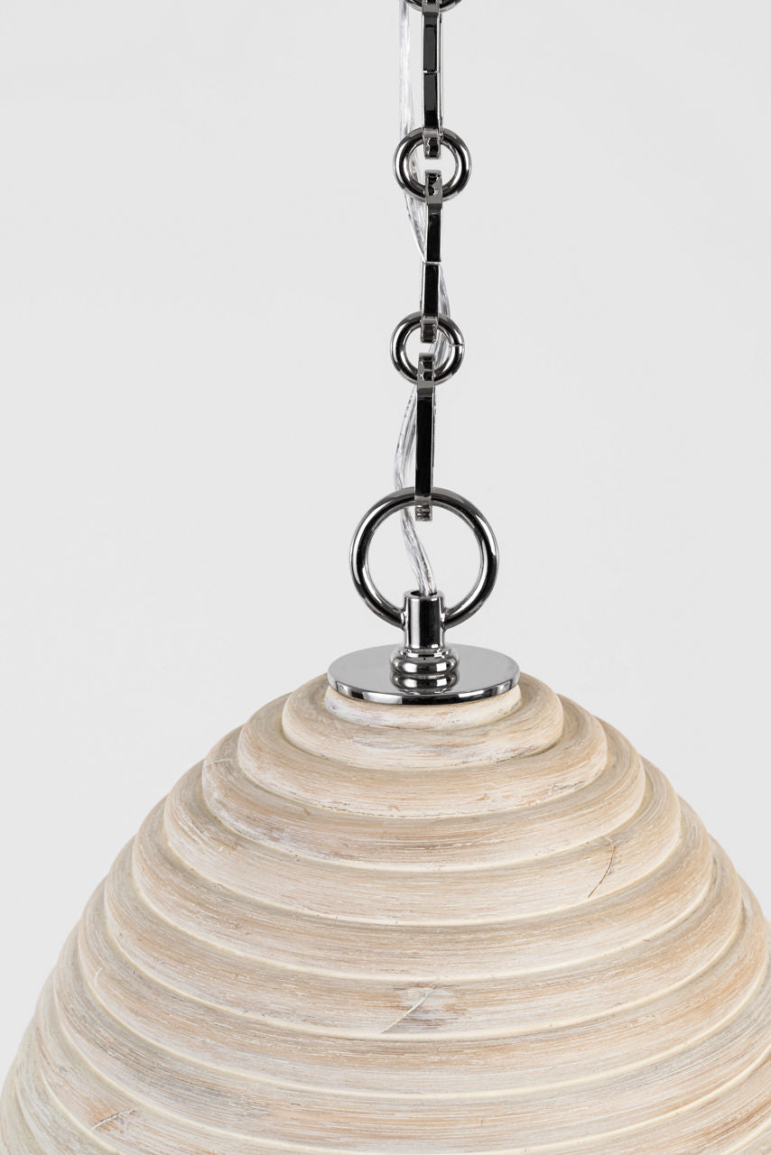 Emerson 14" Pendant | Polished Nickel | Ash Rattan Shade