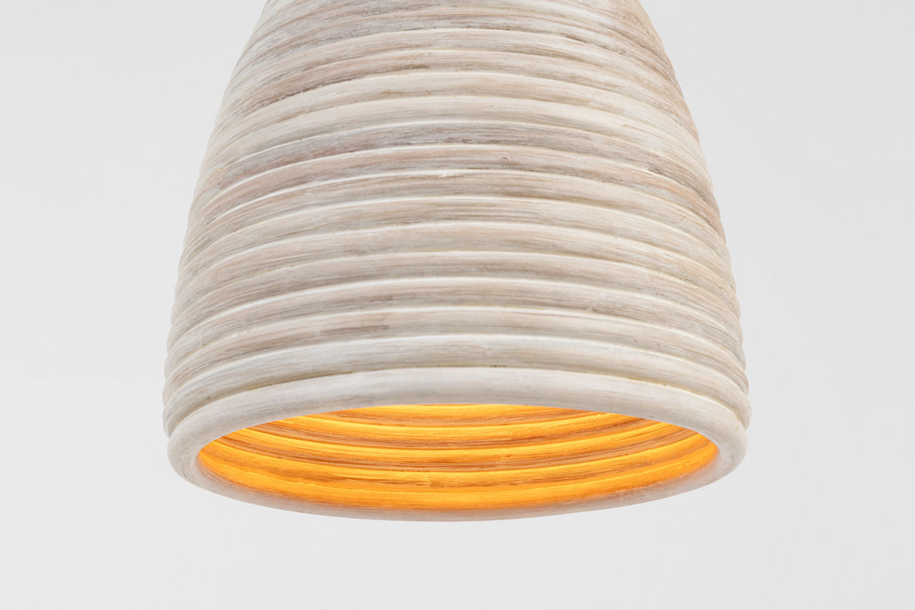 Emerson 14" Pendant | Polished Nickel | Ash Rattan Shade