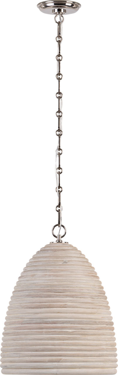 Emerson 14" Pendant | Polished Nickel | Ash Rattan Shade