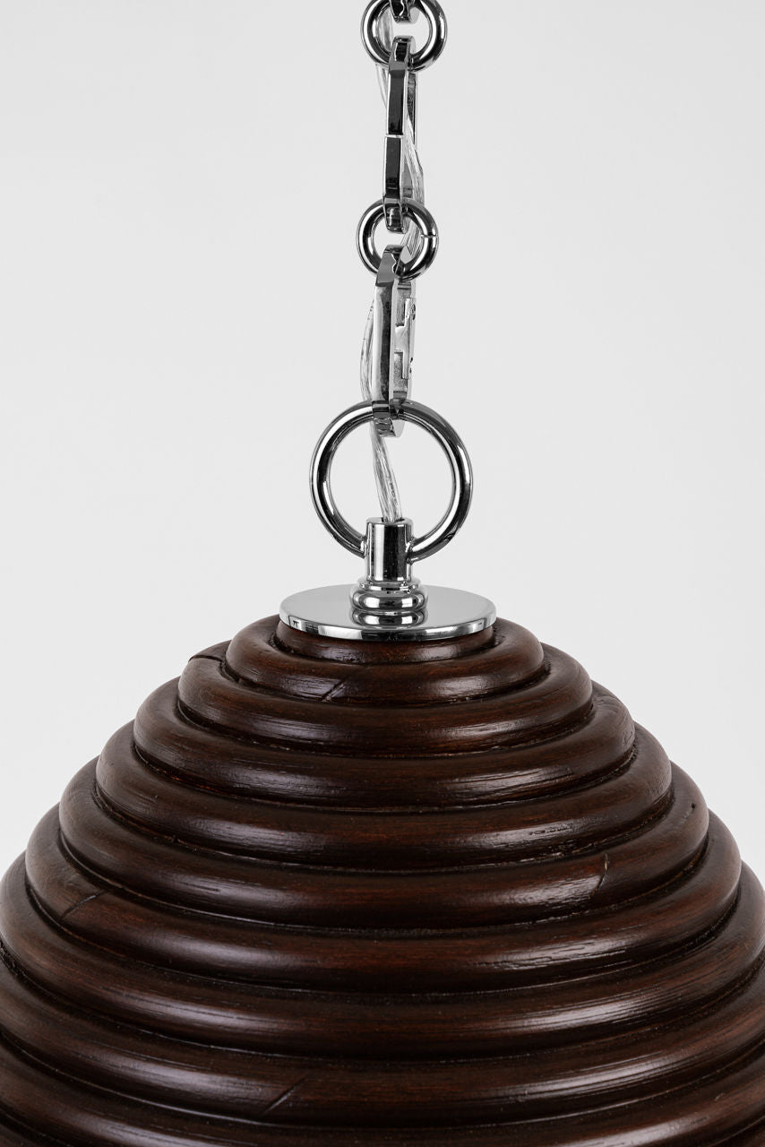 Emerson 14" Pendant | Polished Nickel | Espresso Rattan Shade