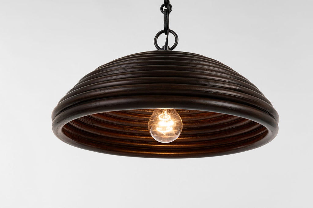 Emerson 16" Pendant | Bronze | Espresso Rattan Shade
