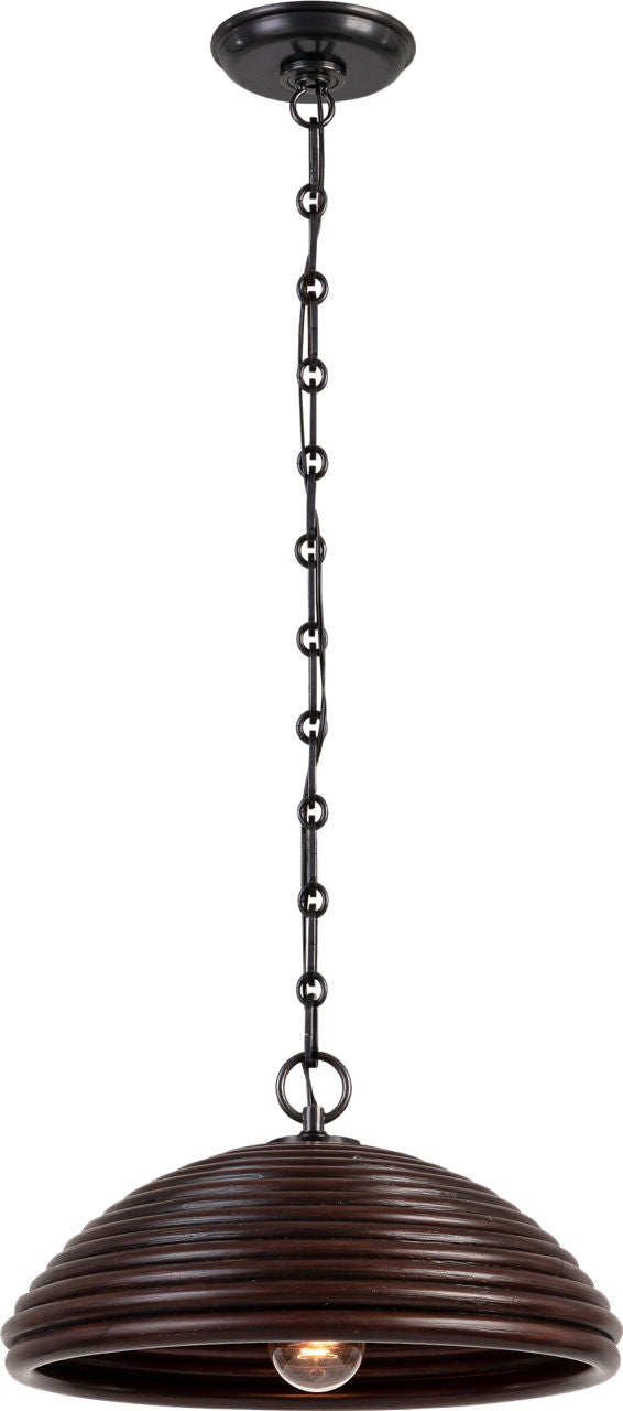 Emerson 16" Pendant | Bronze | Espresso Rattan Shade