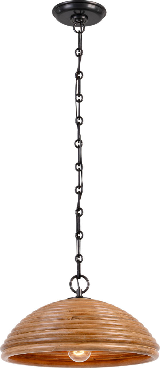 Emerson 16" Pendant | Bronze | Natural Rattan Shade