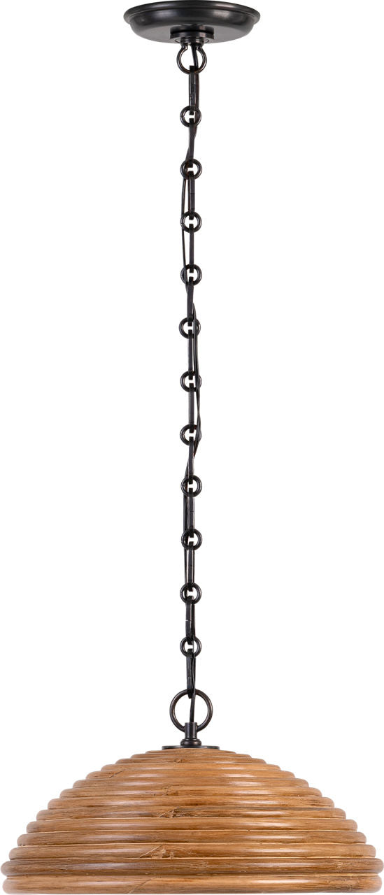 Emerson 16" Pendant | Bronze | Natural Rattan Shade