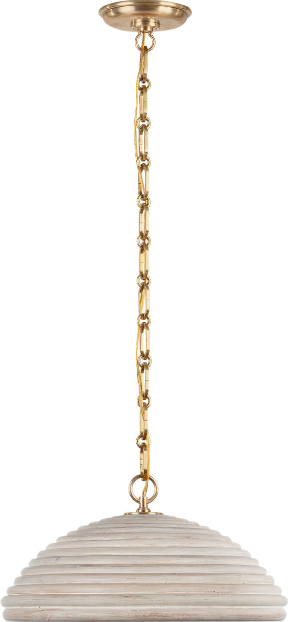 Emerson 16" Pendant | Hand-Rubbed Antique Brass | Ash Rattan Shade