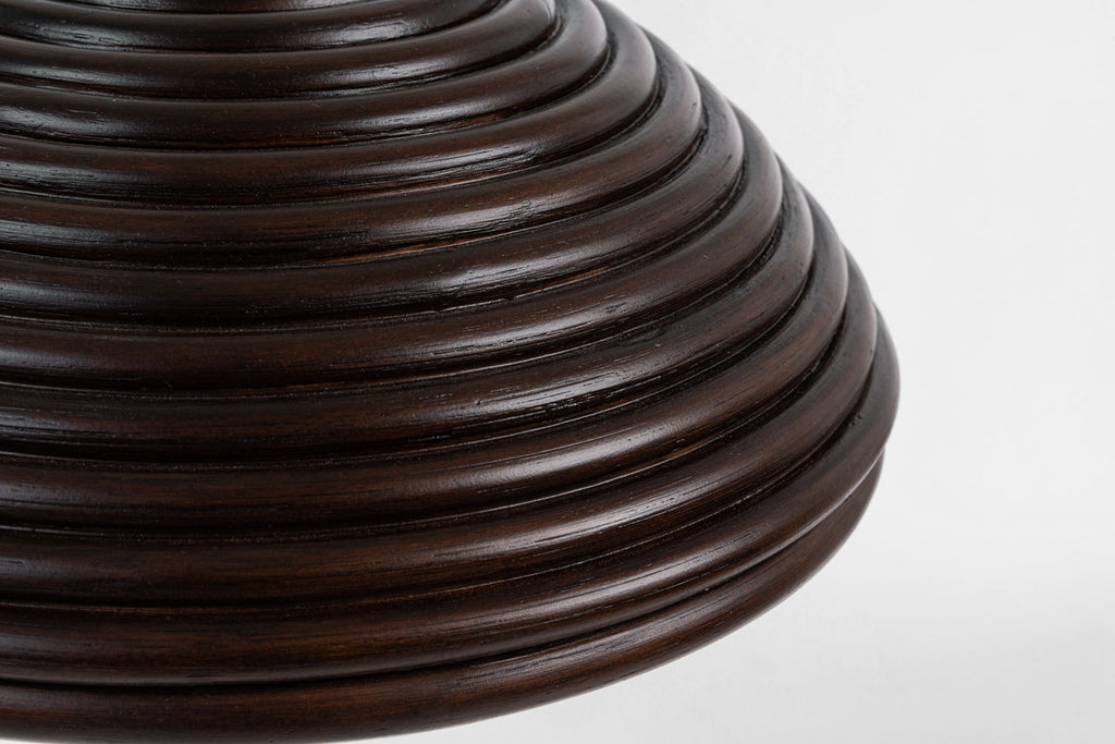 Emerson 16" Pendant | Hand-Rubbed Antique Brass | Espresso Rattan Shade