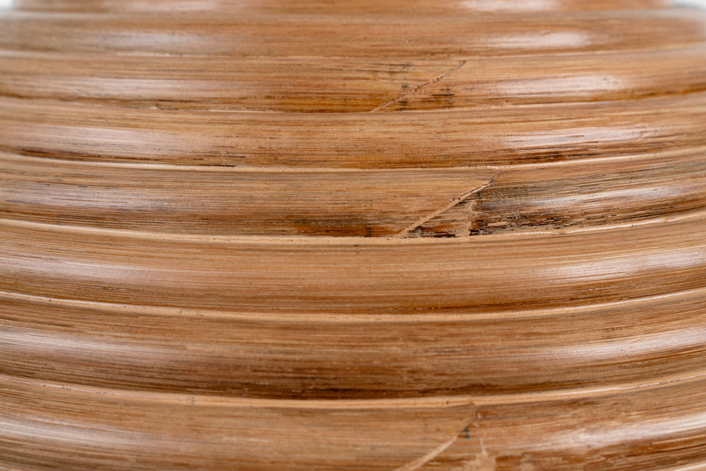 Emerson 16" Pendant | Hand-Rubbed Antique Brass | Natural Rattan Shade