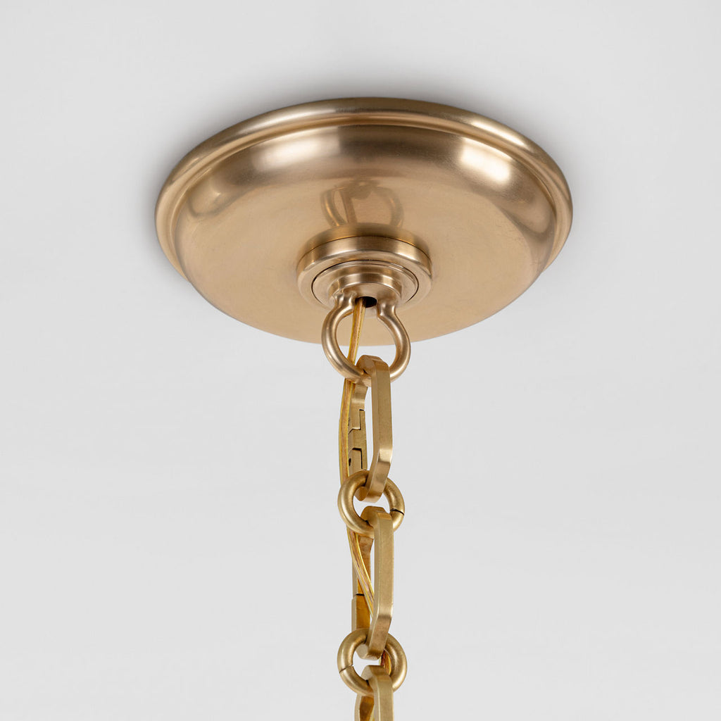 Emerson 16" Pendant | Hand-Rubbed Antique Brass | Natural Rattan Shade