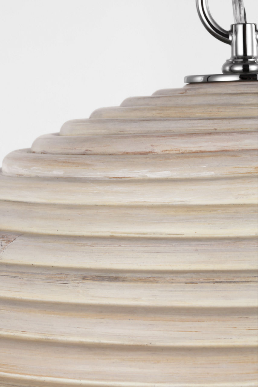 Emerson 16" Pendant | Polished Nickel | Ash Rattan Shade
