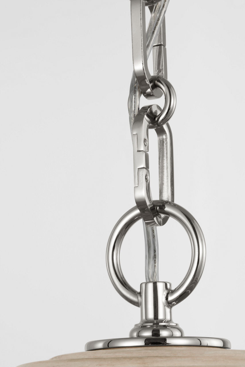 Emerson 16" Pendant | Polished Nickel | Ash Rattan Shade