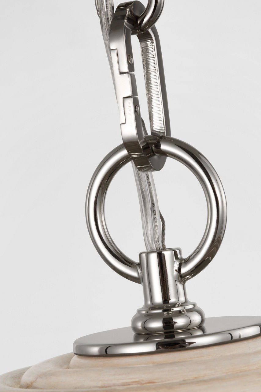 Emerson 16" Pendant | Polished Nickel | Ash Rattan Shade