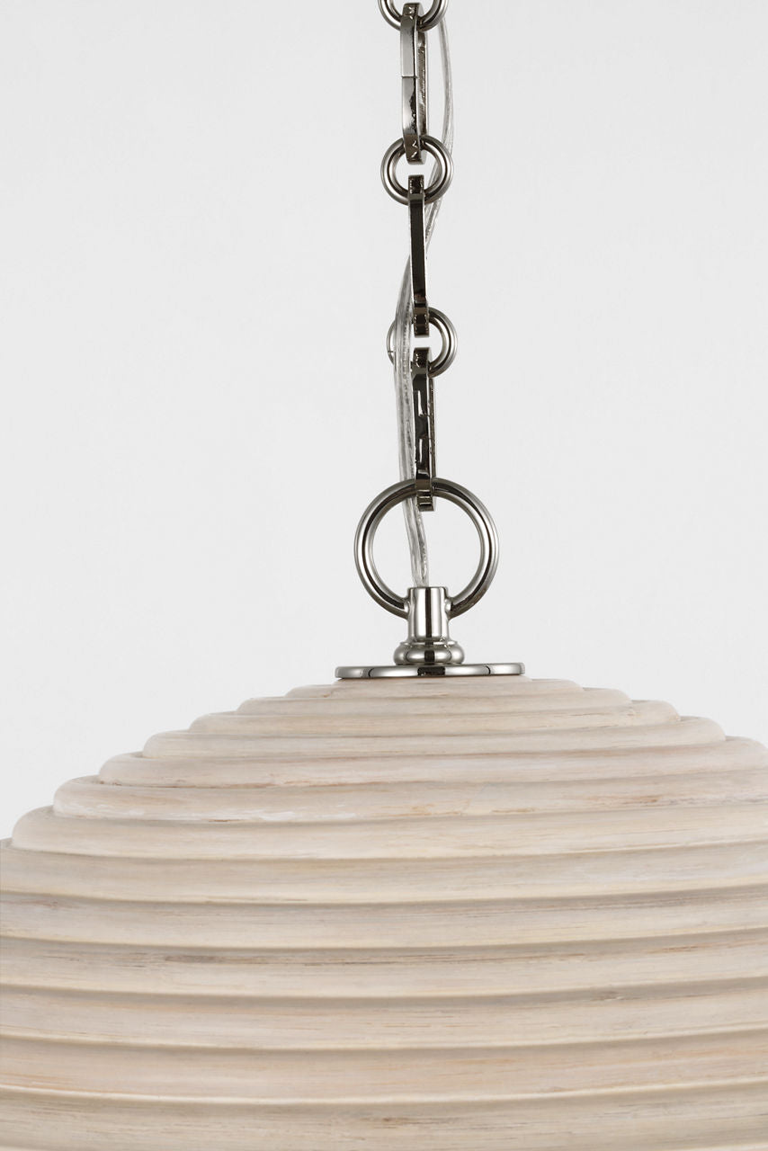 Emerson 16" Pendant | Polished Nickel | Ash Rattan Shade