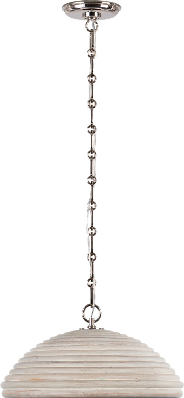 Emerson 16" Pendant | Polished Nickel | Ash Rattan Shade