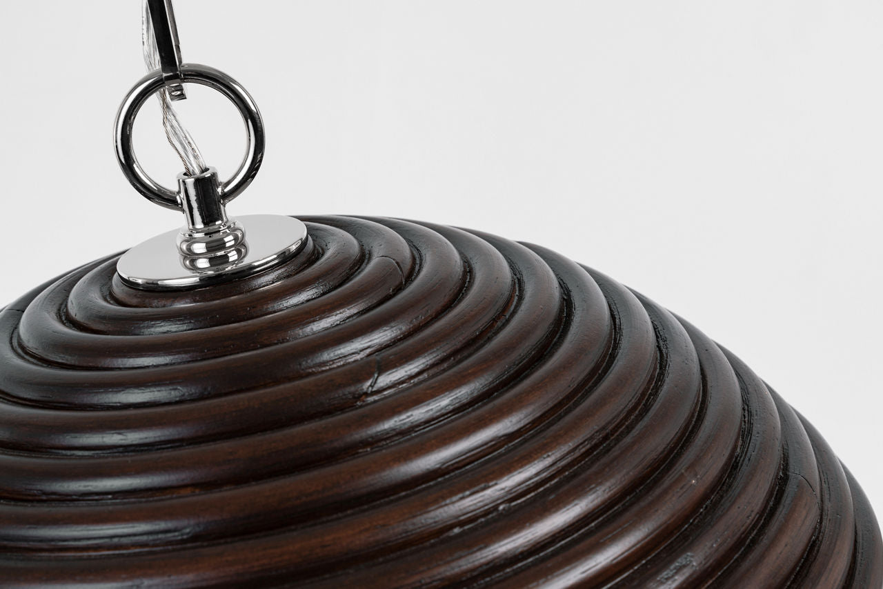 Emerson 16" Pendant | Polished Nickel | Espresso Rattan Shade