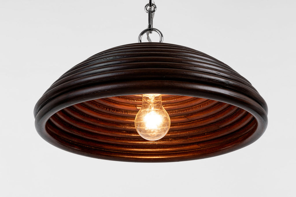 Emerson 16" Pendant | Polished Nickel | Espresso Rattan Shade