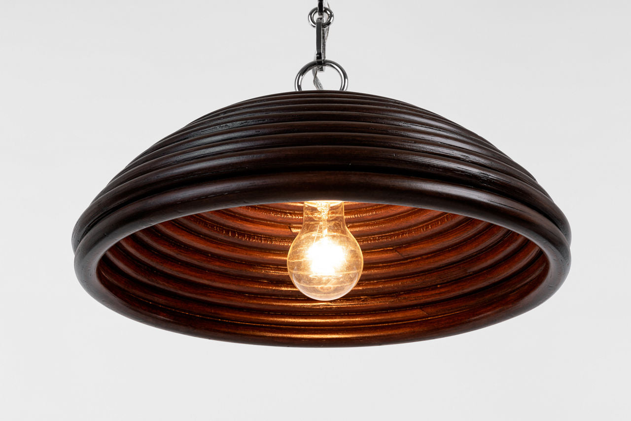 Emerson 16" Pendant | Polished Nickel | Espresso Rattan Shade
