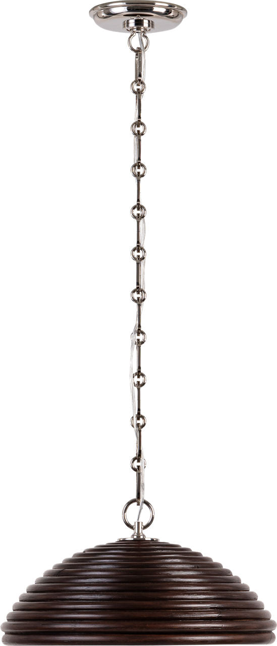 Emerson 16" Pendant | Polished Nickel | Espresso Rattan Shade