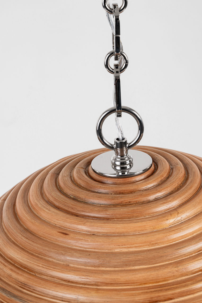 Emerson 16" Pendant | Polished Nickel | Natural Rattan Shade