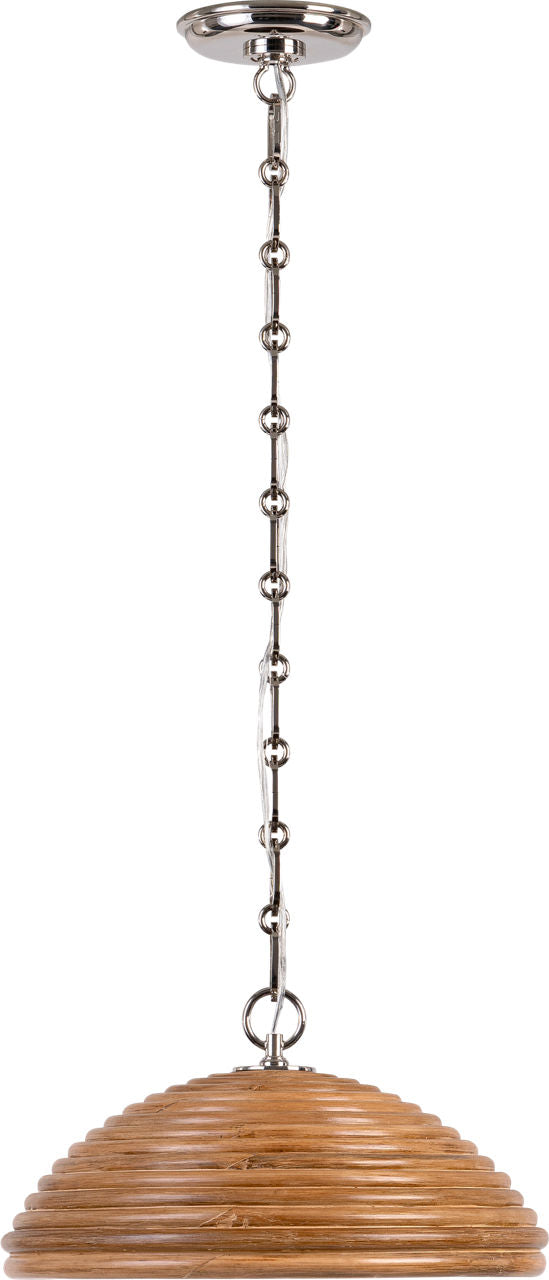 Emerson 16" Pendant | Polished Nickel | Natural Rattan Shade