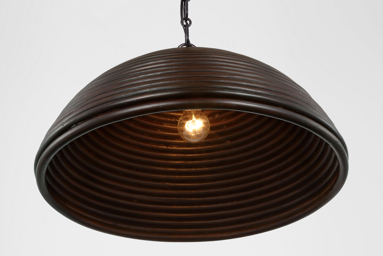 Emerson 23" Pendant | Bronze | Espresso Rattan Shade