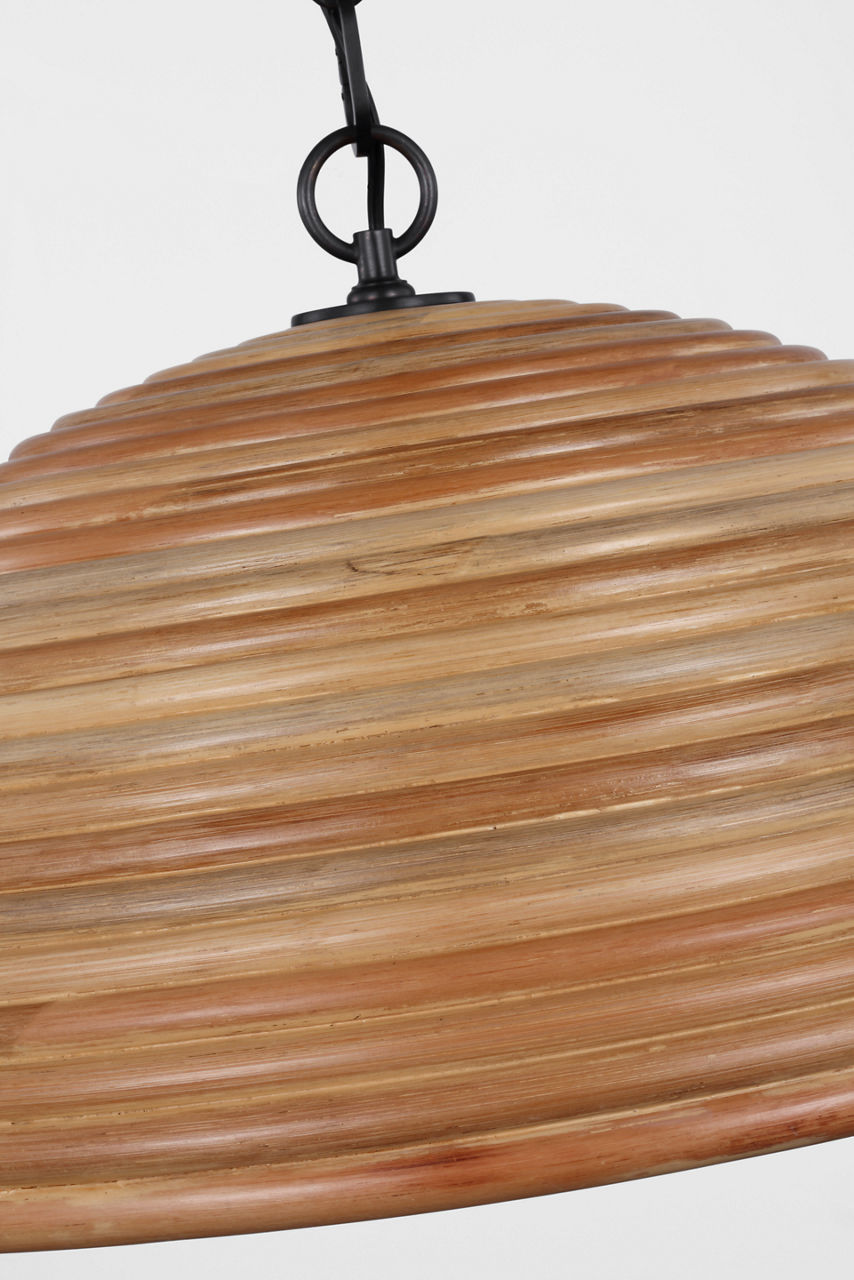 Emerson 23" Pendant | Bronze | Natural Rattan Shade