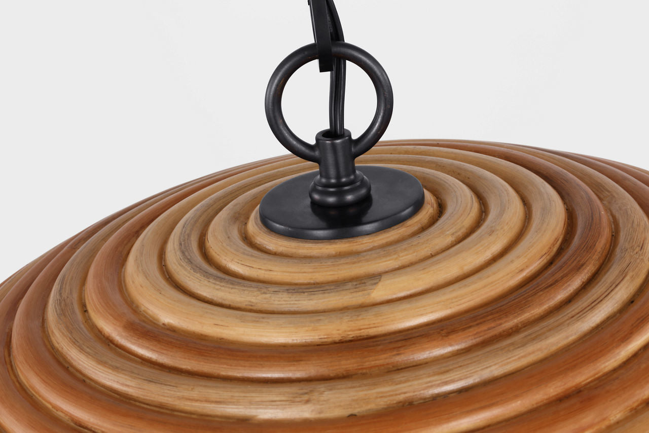 Emerson 23" Pendant | Bronze | Natural Rattan Shade