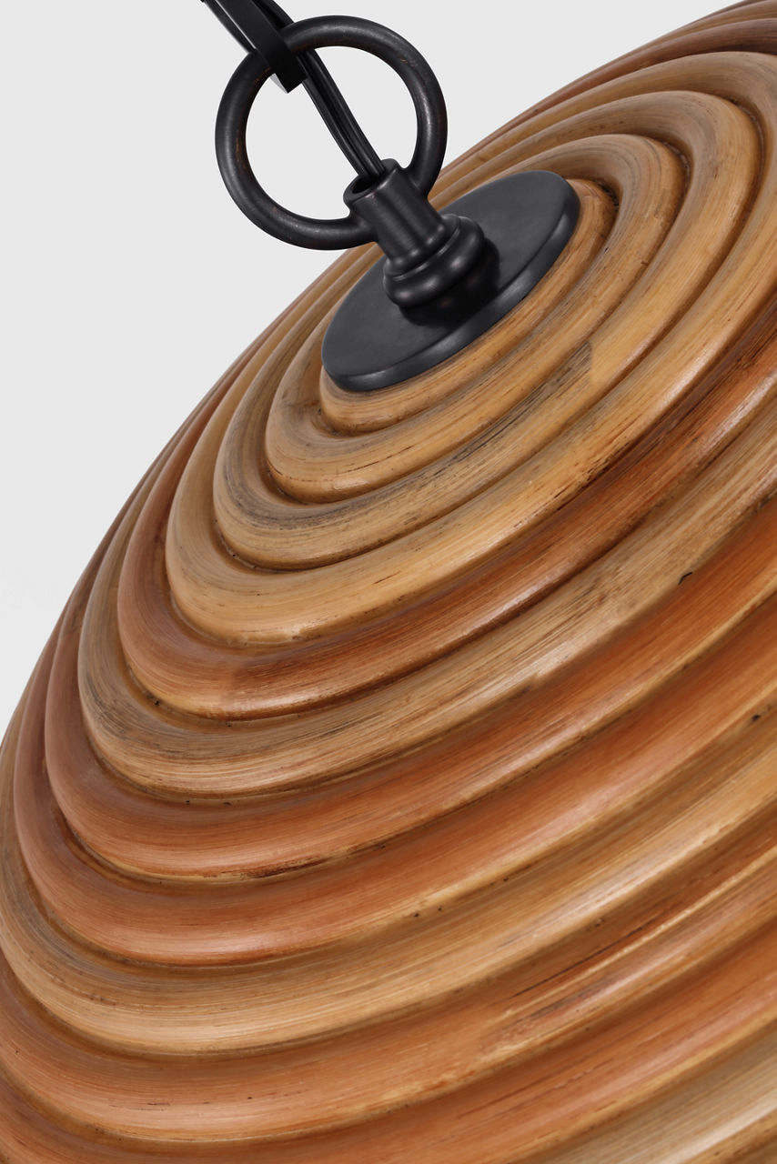 Emerson 23" Pendant | Bronze | Natural Rattan Shade