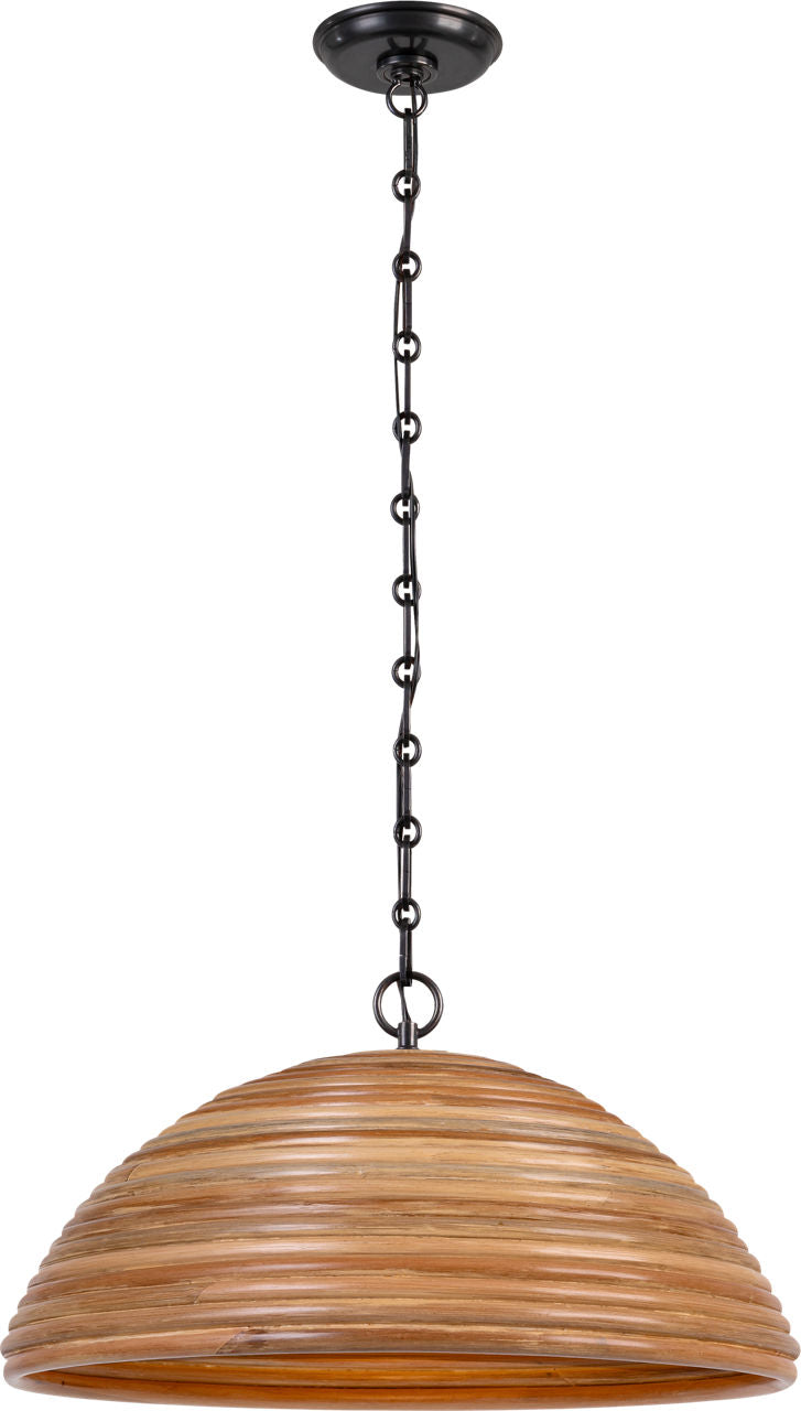 Emerson 23" Pendant | Bronze | Natural Rattan Shade