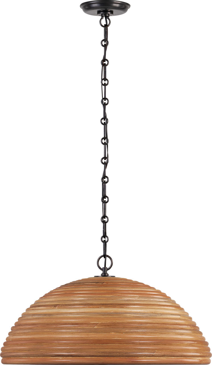 Emerson 23" Pendant | Bronze | Natural Rattan Shade