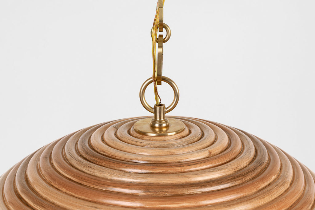 Emerson 23" Pendant | Hand-Rubbed Antique Brass | Natural Rattan Shade