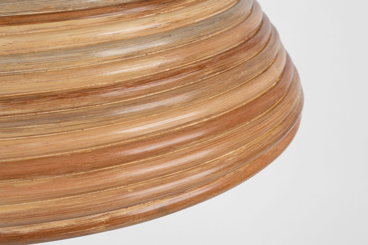 Emerson 23" Pendant | Hand-Rubbed Antique Brass | Natural Rattan Shade