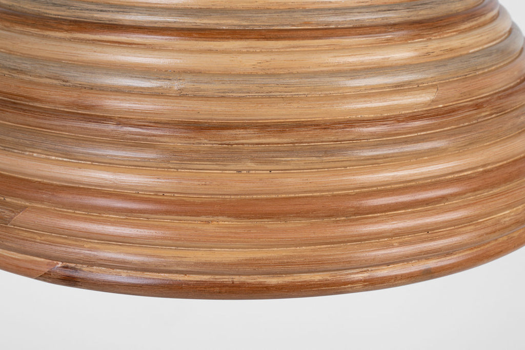 Emerson 23" Pendant | Hand-Rubbed Antique Brass | Natural Rattan Shade