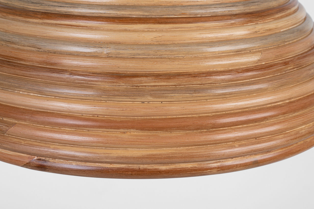 Emerson 23" Pendant | Hand-Rubbed Antique Brass | Natural Rattan Shade