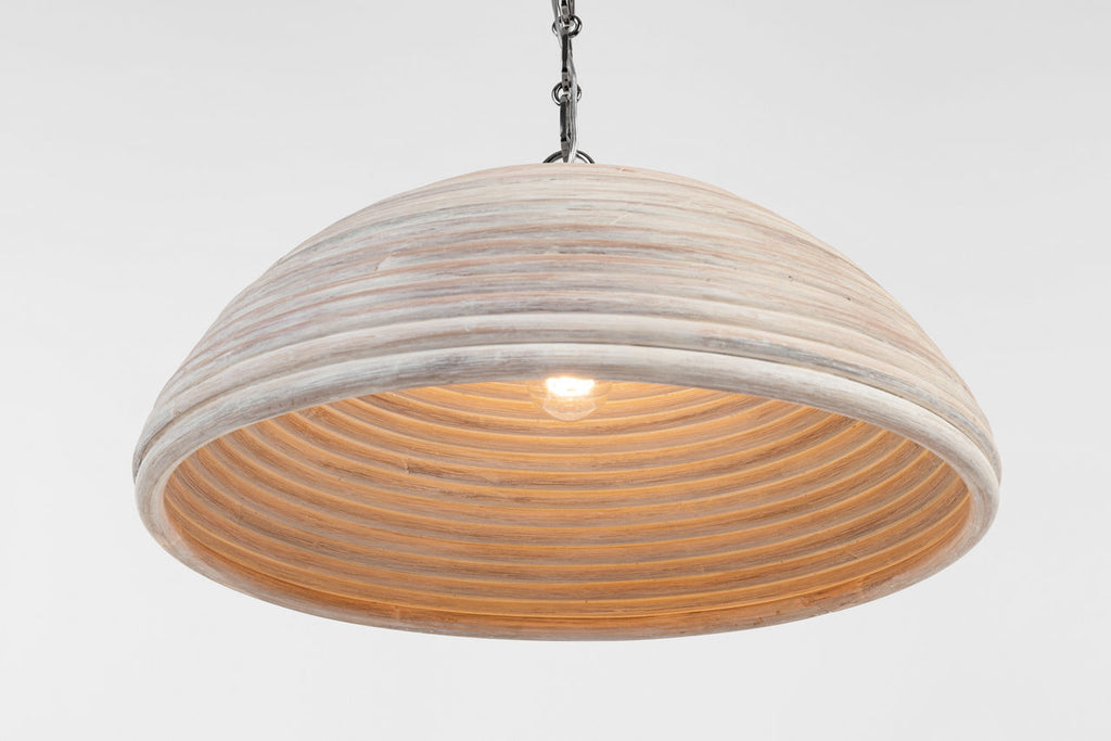 Emerson 23" Pendant | Polished Nickel | Ash Rattan Shade
