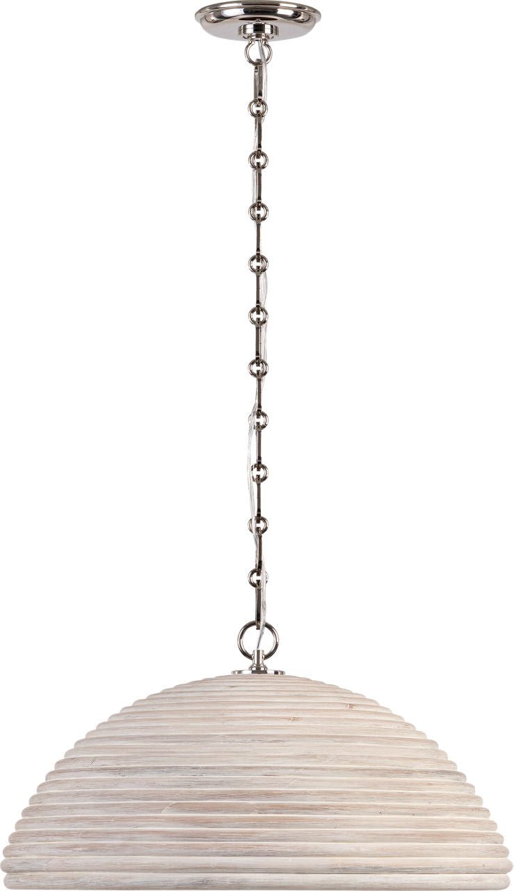 Emerson 23" Pendant | Polished Nickel | Ash Rattan Shade